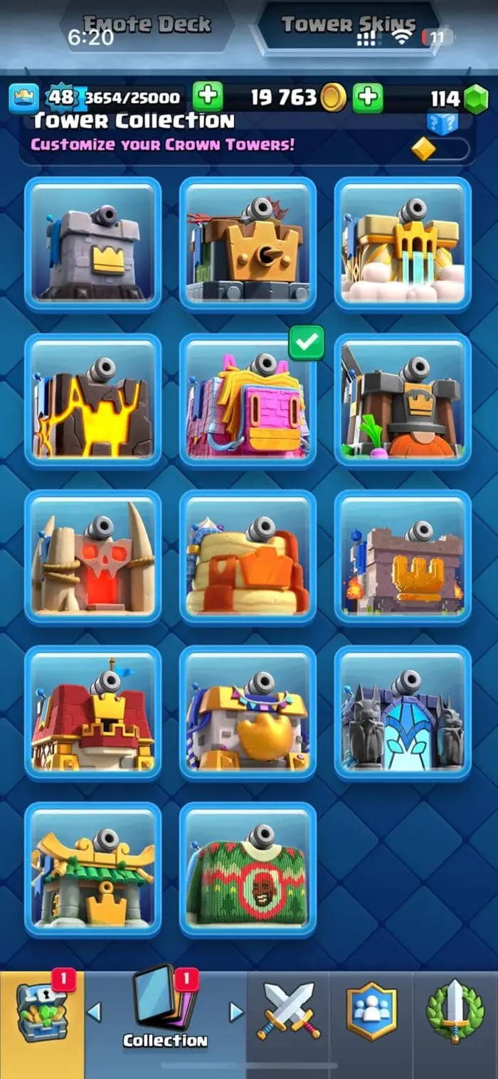 Level 48 With 40 Level 13+ Cards 6555 Trophies And 12 Tower Skins - Image 12