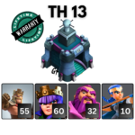 TH13 COC Account With Good Heroes And Troops