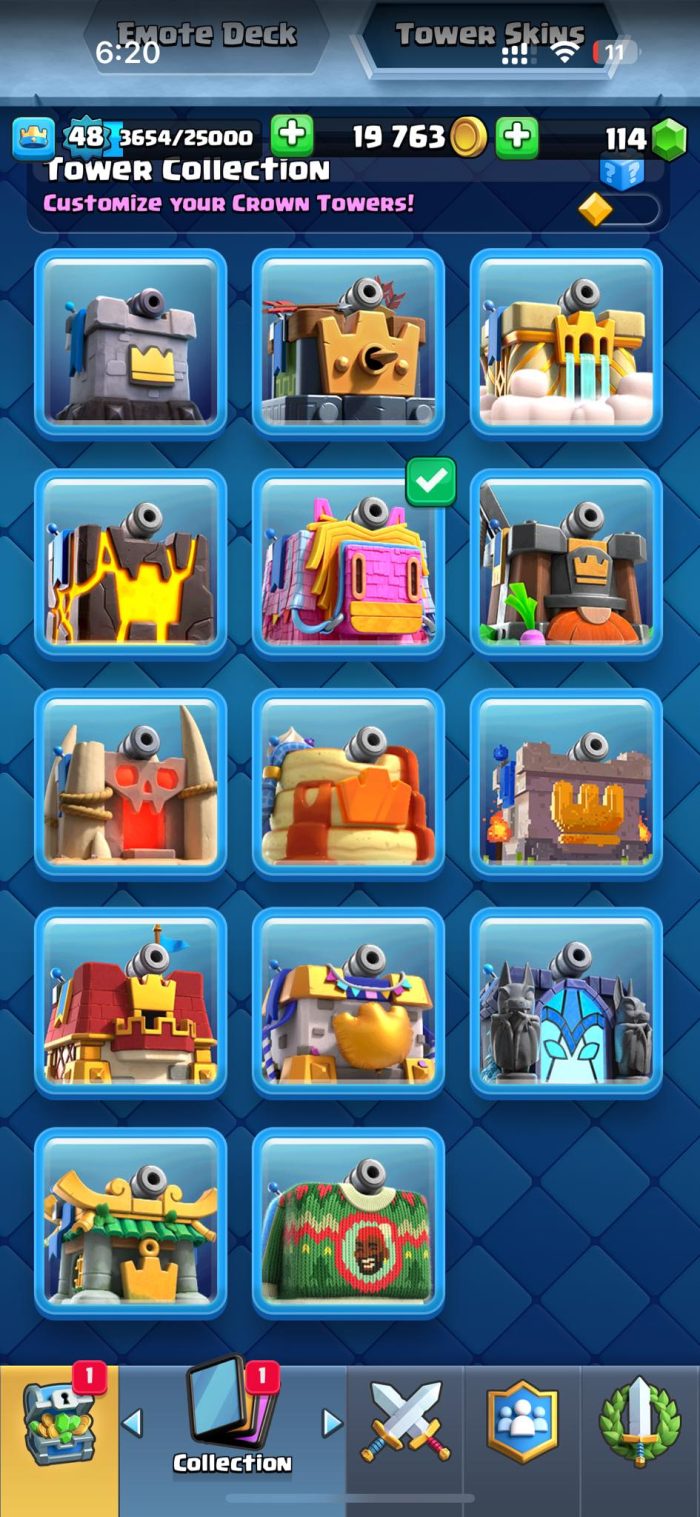 Level 48 With 40 Level 13+ Cards 6555 Trophies And 12 Tower Skins - Image 2