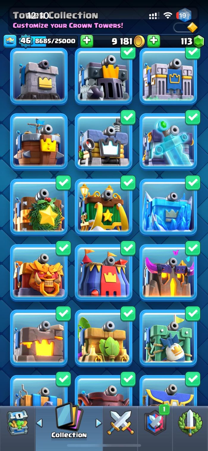 Level 46 With 36 Level 13+ Cards 6181 Trophies And 20 Tower Skins - Image 2