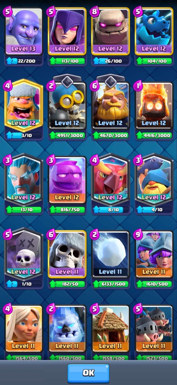 Level 56 With 65 Level 13+ Cards 9000 Trophies And 7 Tower Skins - Image 10
